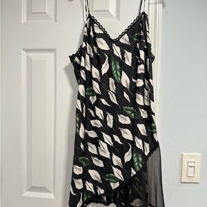 Valentino Black and Green Leaf Print Pajama Dress